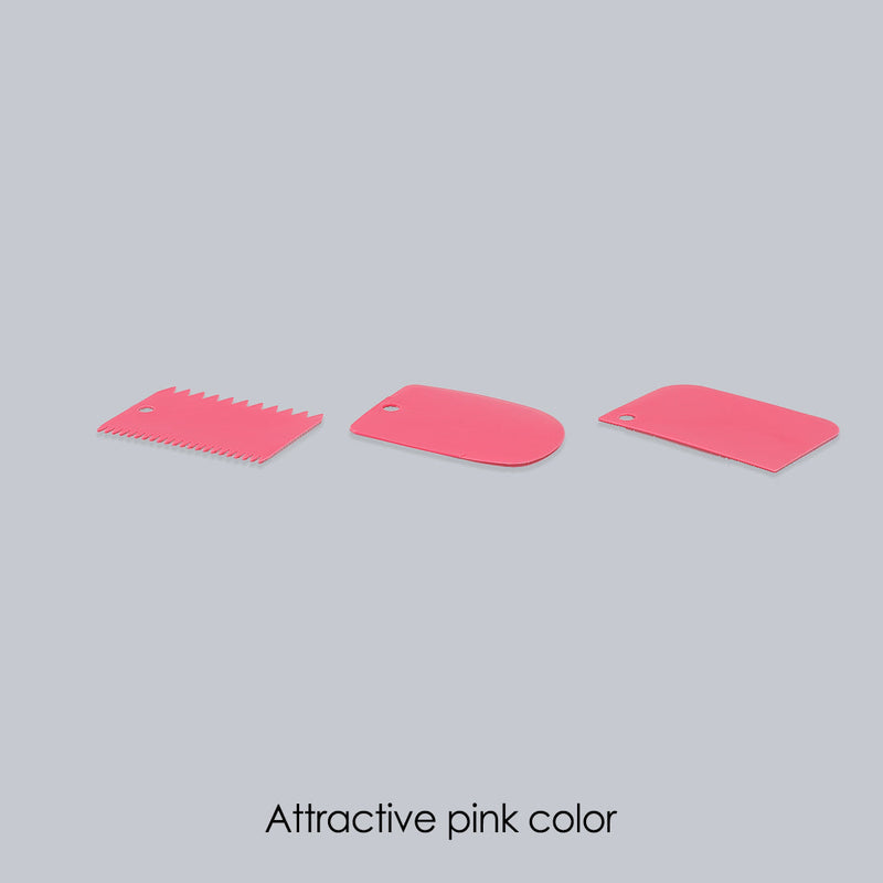 Wonderchef Ambrosia Cake Scrapers (3-in-1)- Pink