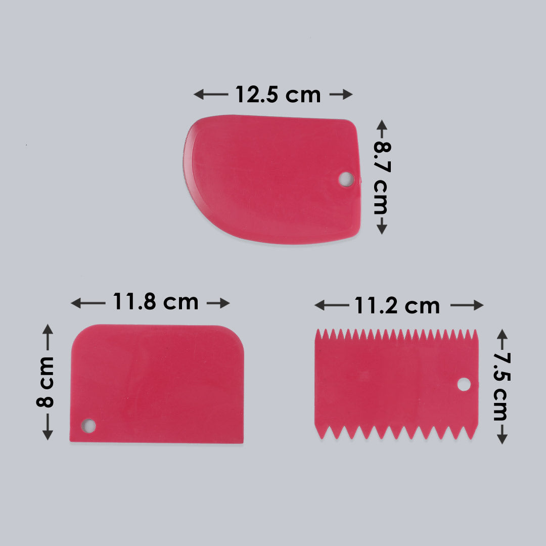 Wonderchef Ambrosia Cake Scrapers (3-in-1)- Pink