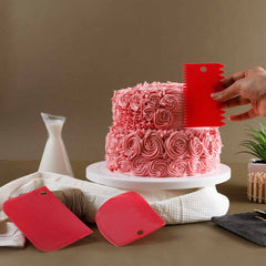 Wonderchef Ambrosia Cake Scrapers (3-in-1)- Pink