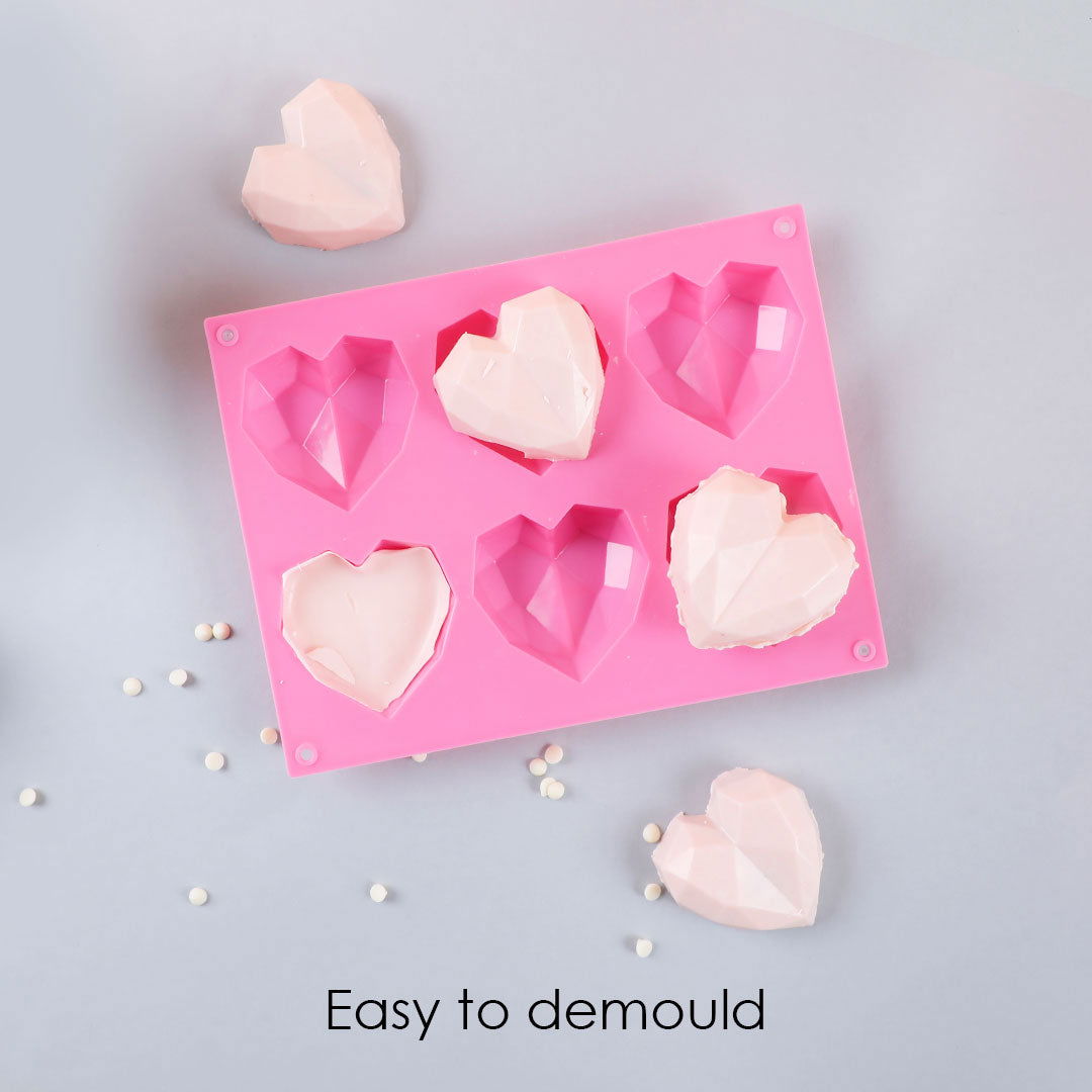 Wonderchef Ambrosia Silicone 3D Heart Shaped Mould - Pink