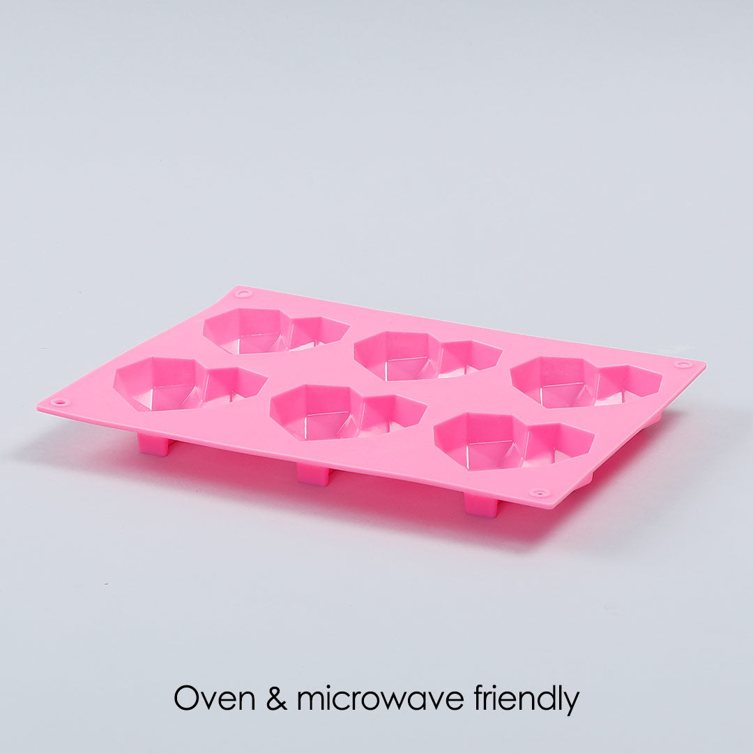 Wonderchef Ambrosia Silicone 3D Heart Shaped Mould - Pink