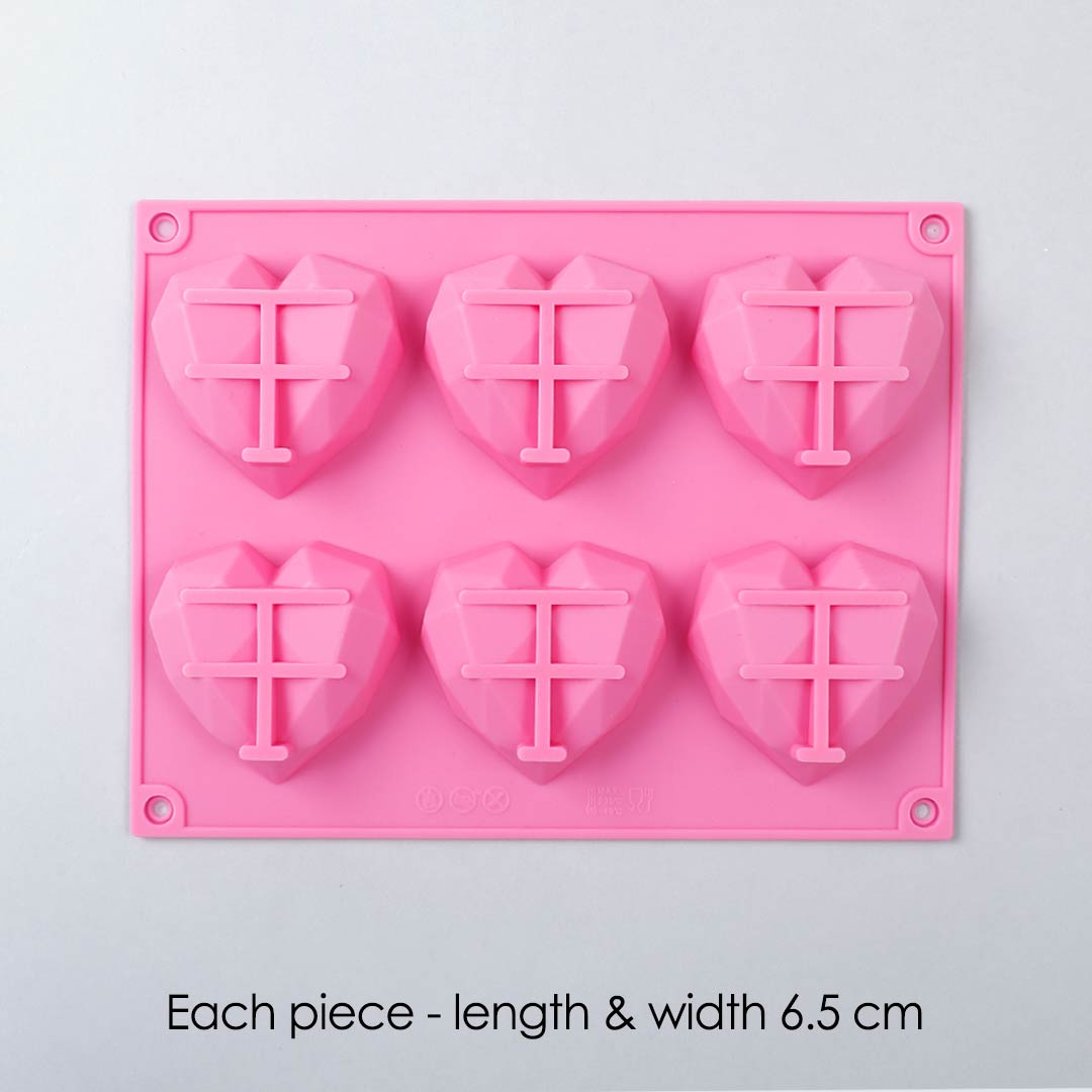 Wonderchef Ambrosia Silicone 3D Heart Shaped Mould - Pink