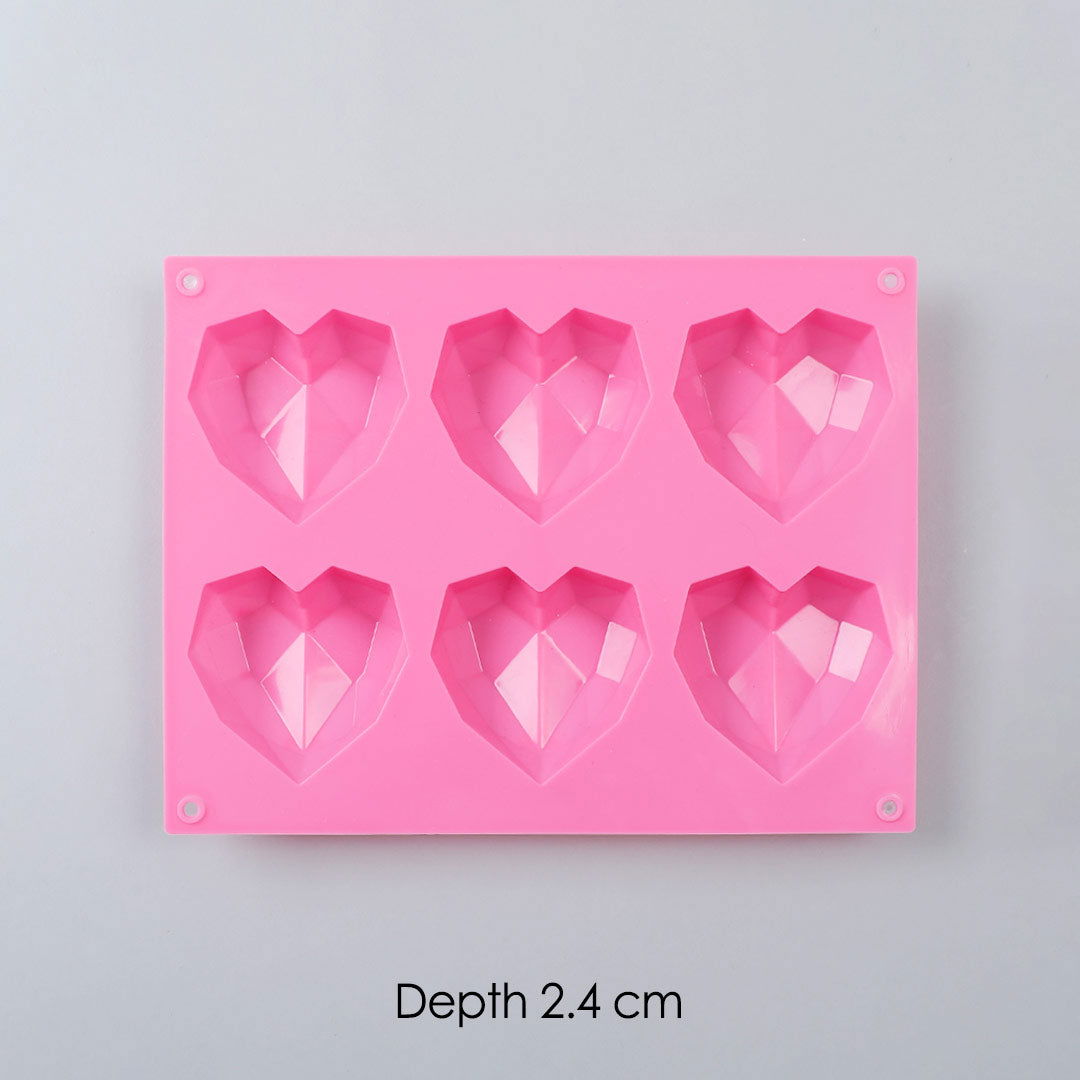 Wonderchef Ambrosia Silicone 3D Heart Shaped Mould - Pink