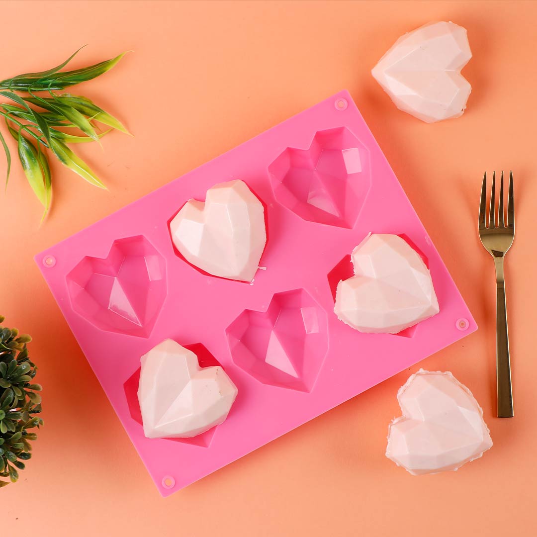Wonderchef Ambrosia Silicone 3D Heart Shaped Mould - Pink