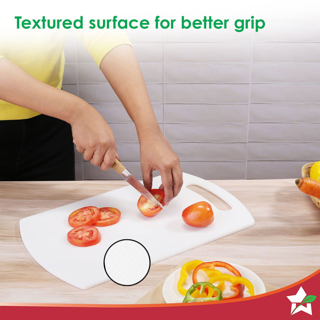 Wonderchef Ambrosia Vegetable Chopping Board | 11.5" x 8" | 6mm Thickness | Crack-Resistant and Unbreakable | Odour and 