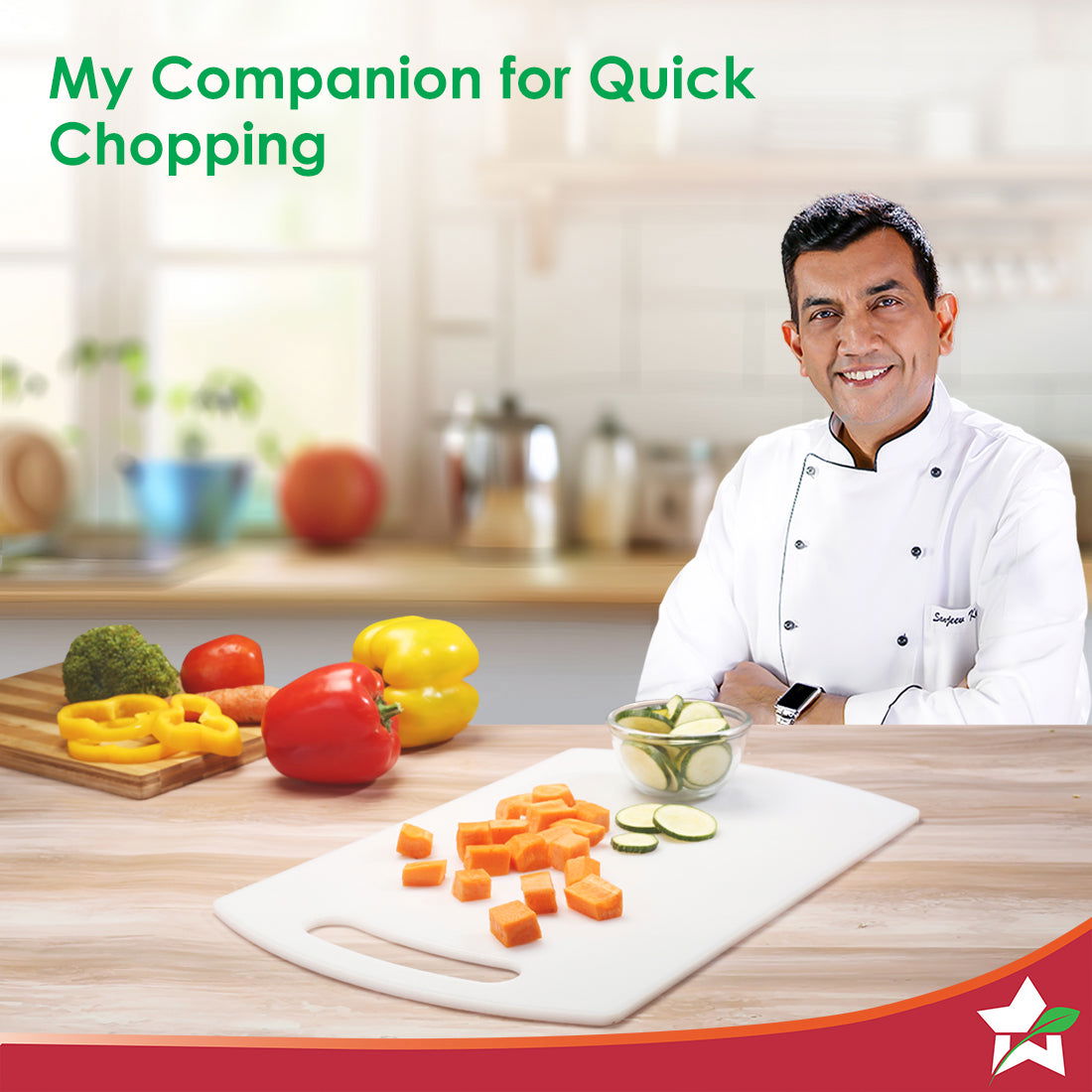 Wonderchef Ambrosia Vegetable Chopping Board | 16" x 10" | 6mm Thickness | Crack-Resistant and Unbreakable | Odour and S