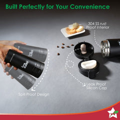 Brew Buddy Portable Coffee Mug | 380 ml | 304 Stainless Steel | Rust Proof | Copper Coated | Double Walled Vacuum Insulation | Safe-Lock System| Anti-Skid Base | 1 Year Warranty