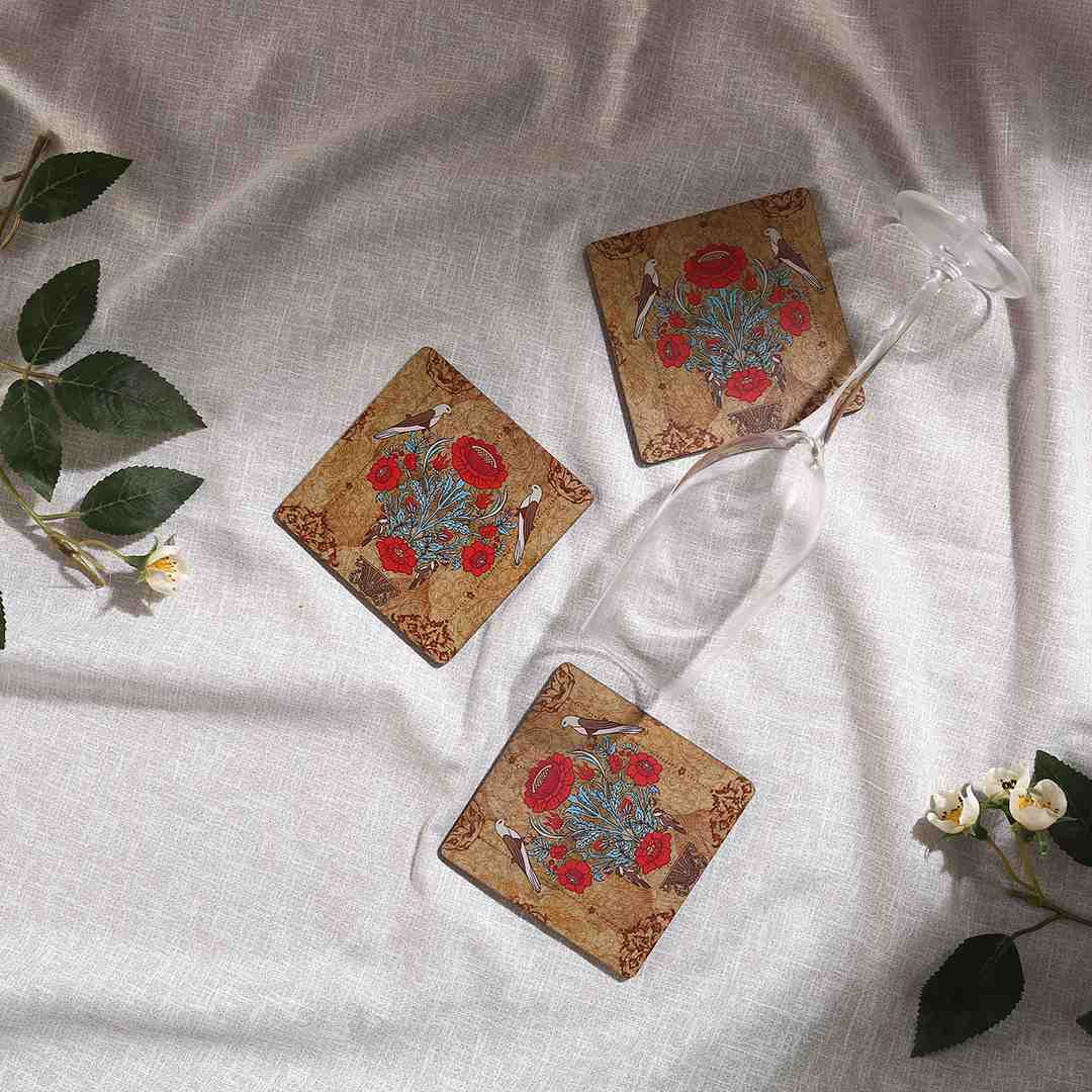 Casablanca Damask Motif Coaster - Set of 6