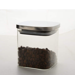 Classic Borosilicate Square Glass Air Tight Jar 700 ml