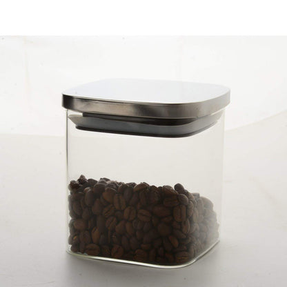 Classic Borosilicate Square Glass Air Tight Jar 700 ml