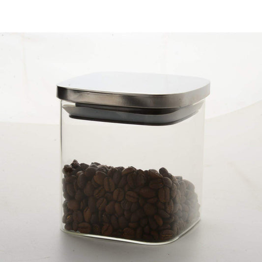 Classic Borosilicate Square Glass Air Tight Jar 700 ml