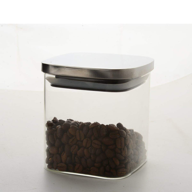 Classic Borosilicate Square Glass Air Tight Jar 700 ml