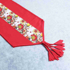 Como Table runner with floral print - Red