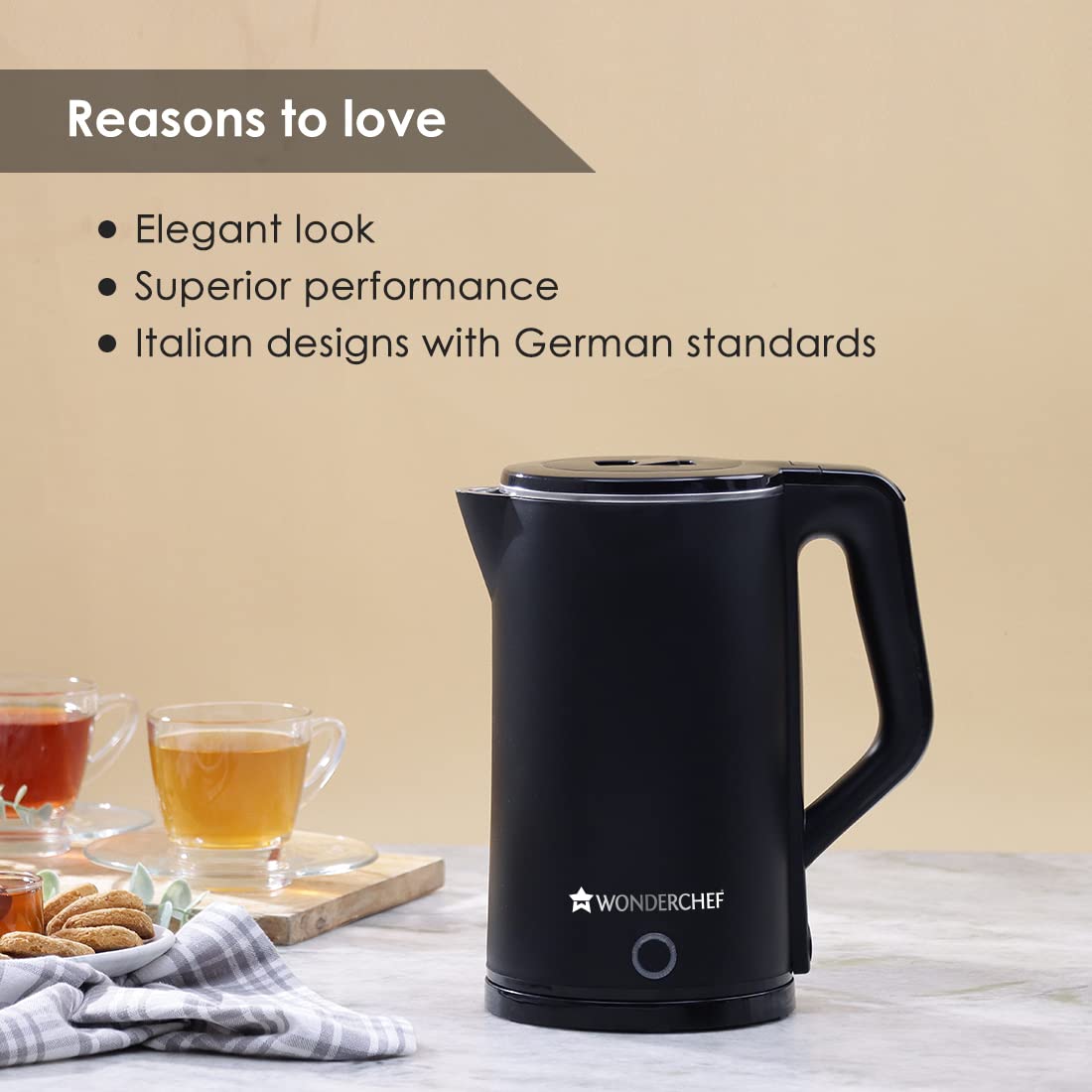 COOL-TOUCH Electric Kettle, 1300 W, 1.8 L, 1 Years Warranty