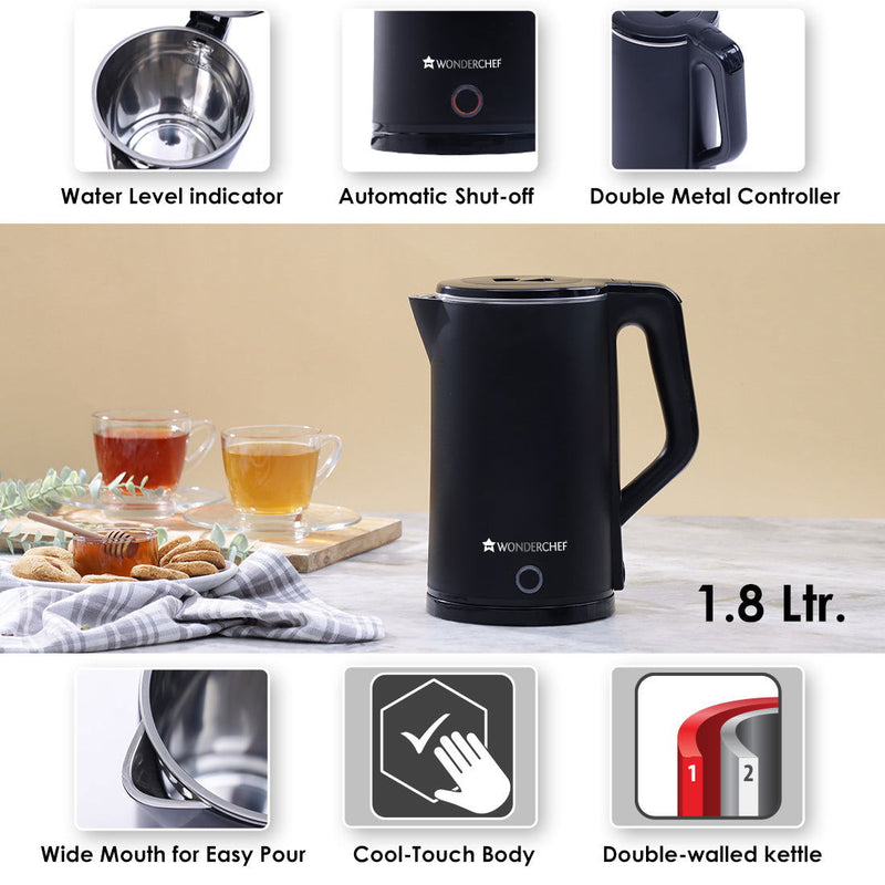 COOL-TOUCH Electric Kettle, 1300 W, 1.8 L, 1 Years Warranty