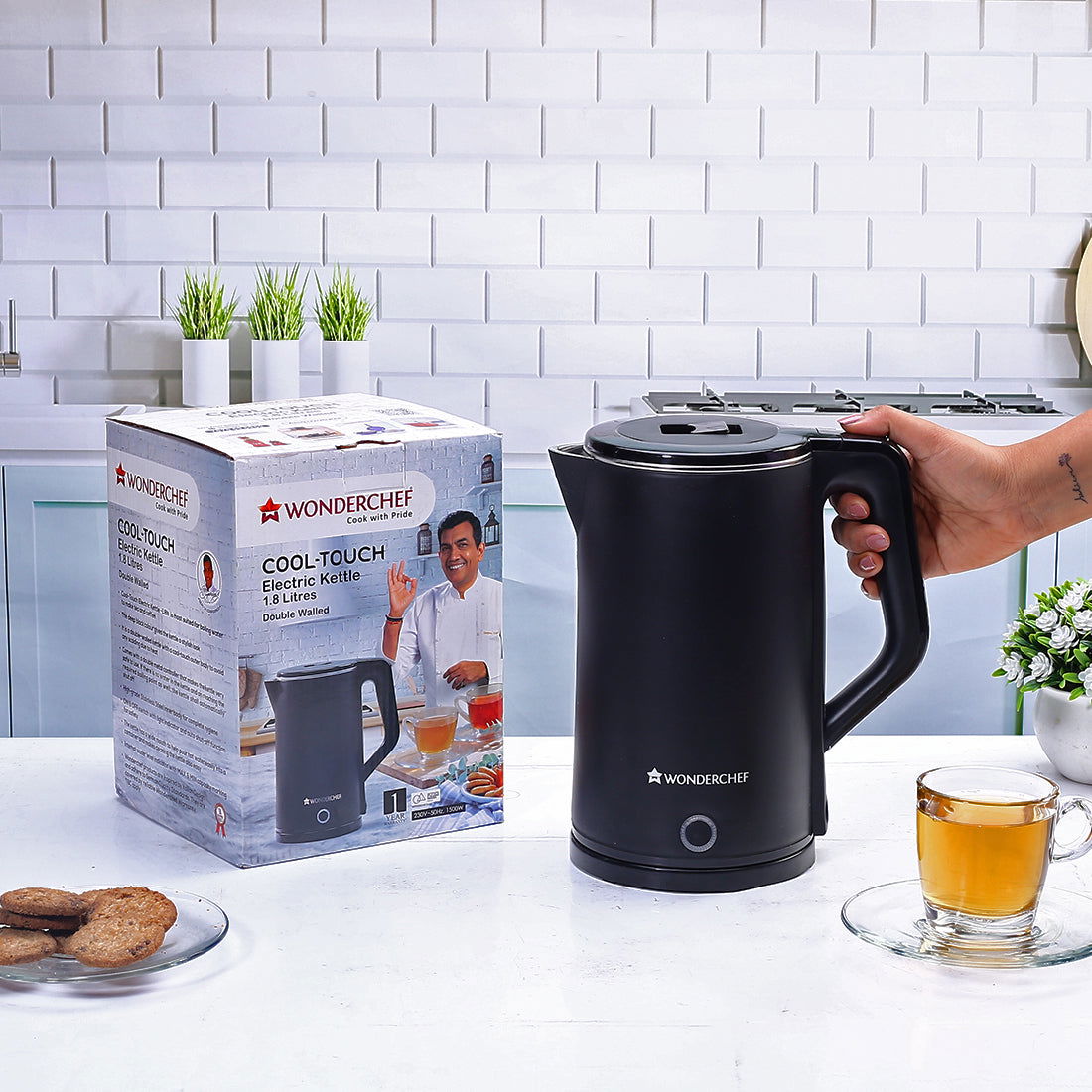 COOL-TOUCH Electric Kettle, 1300 W, 1.8 L, 1 Years Warranty