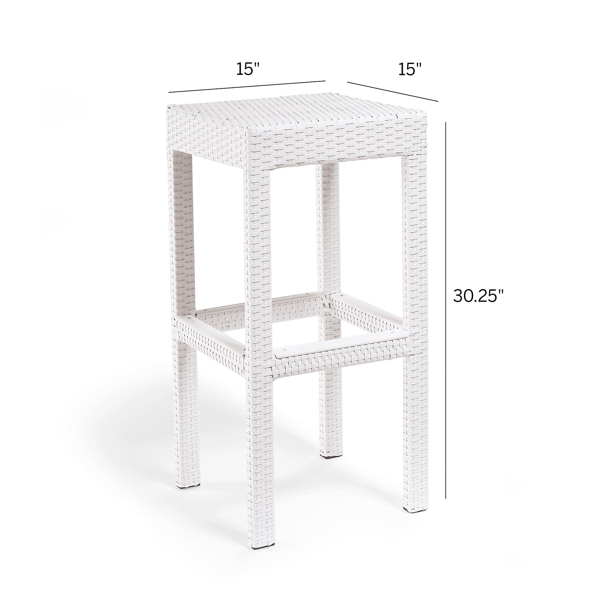 Haven Outdoor Bar Sets 6 Stools and 1 Table Patio Bar Set (White)