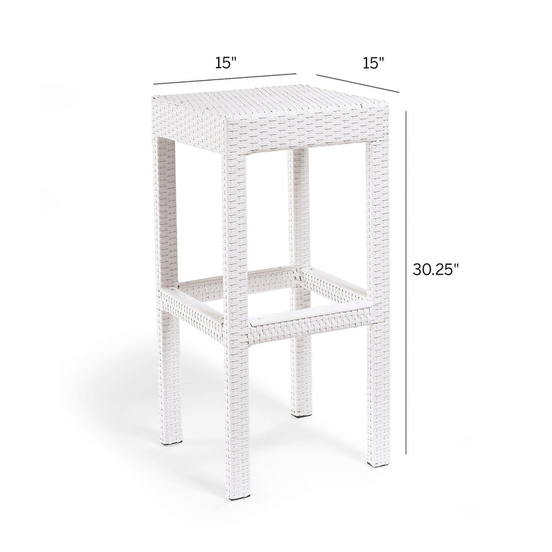 Haven Outdoor Bar Sets 6 Stools and 1 Table Patio Bar Set (White)