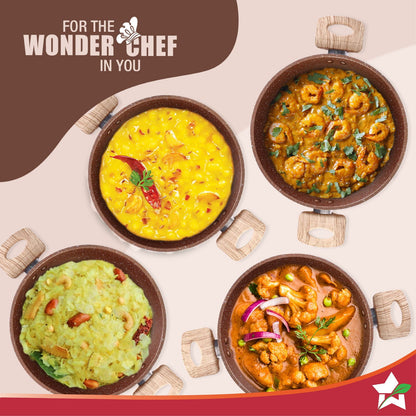 Duralife Die-cast 24 cm Kadhai with lid | 5 Layer Healthy Duramax Non-Stick Coating | Soft Touch Handles | Pure Grade Aluminium | PFOA Free | 2.5 litres | 2 Year Warranty | Copper