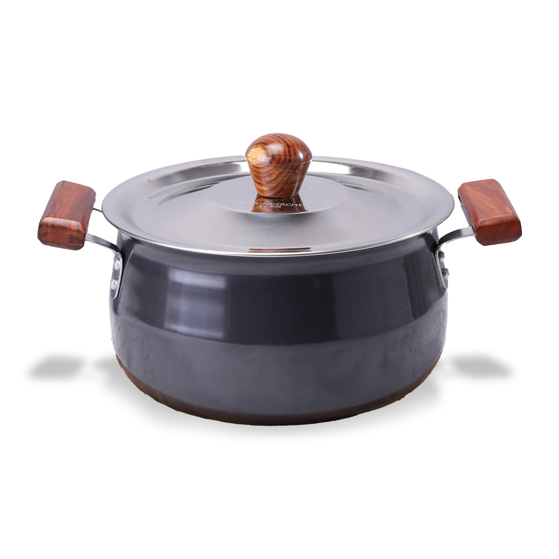 Ebony Hard Anodized Non-stick Biryani Handi with Lid - 5 L | Black
