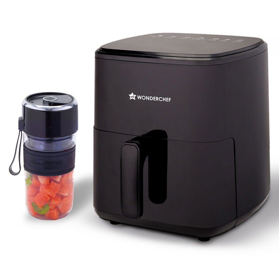 Wonderchef Evita Air Fryer + Nutri-cup Zip Portable Blender | Festive Gift | 5L Air Fryer Capacity to Bake, Grill, Roast