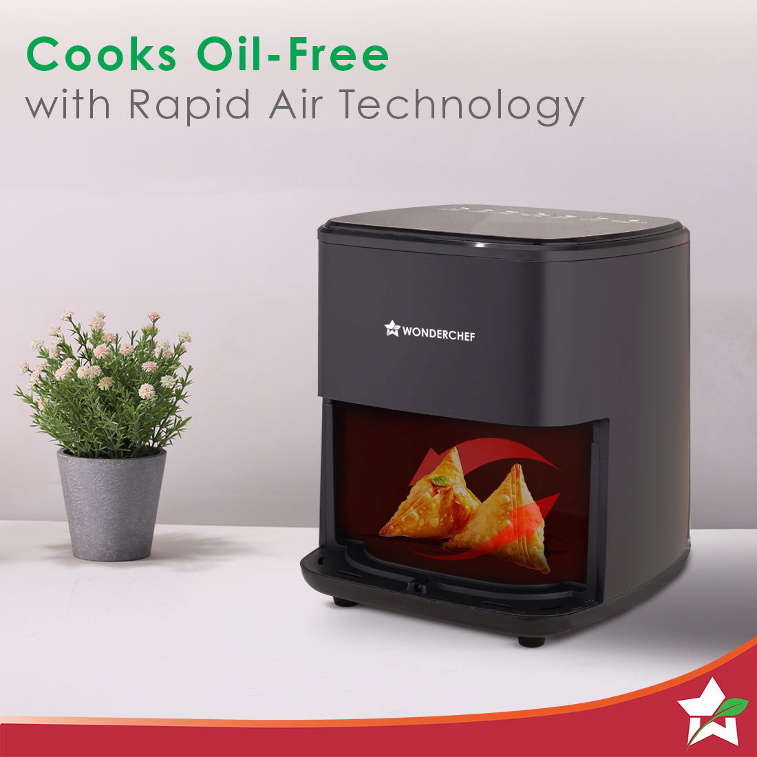 Wonderchef Evita Air Fryer + Nutri-cup Zip Portable Blender | Festive Gift | 5L Air Fryer Capacity to Bake, Grill, Roast