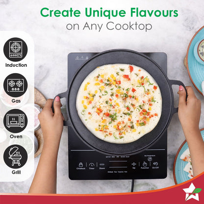 Forza Pre-Seasoned 30 cm Cast-iron Dosa Tawa