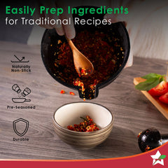 Wonderchef Forza pre-seasoned cast-iron mortar & pestle