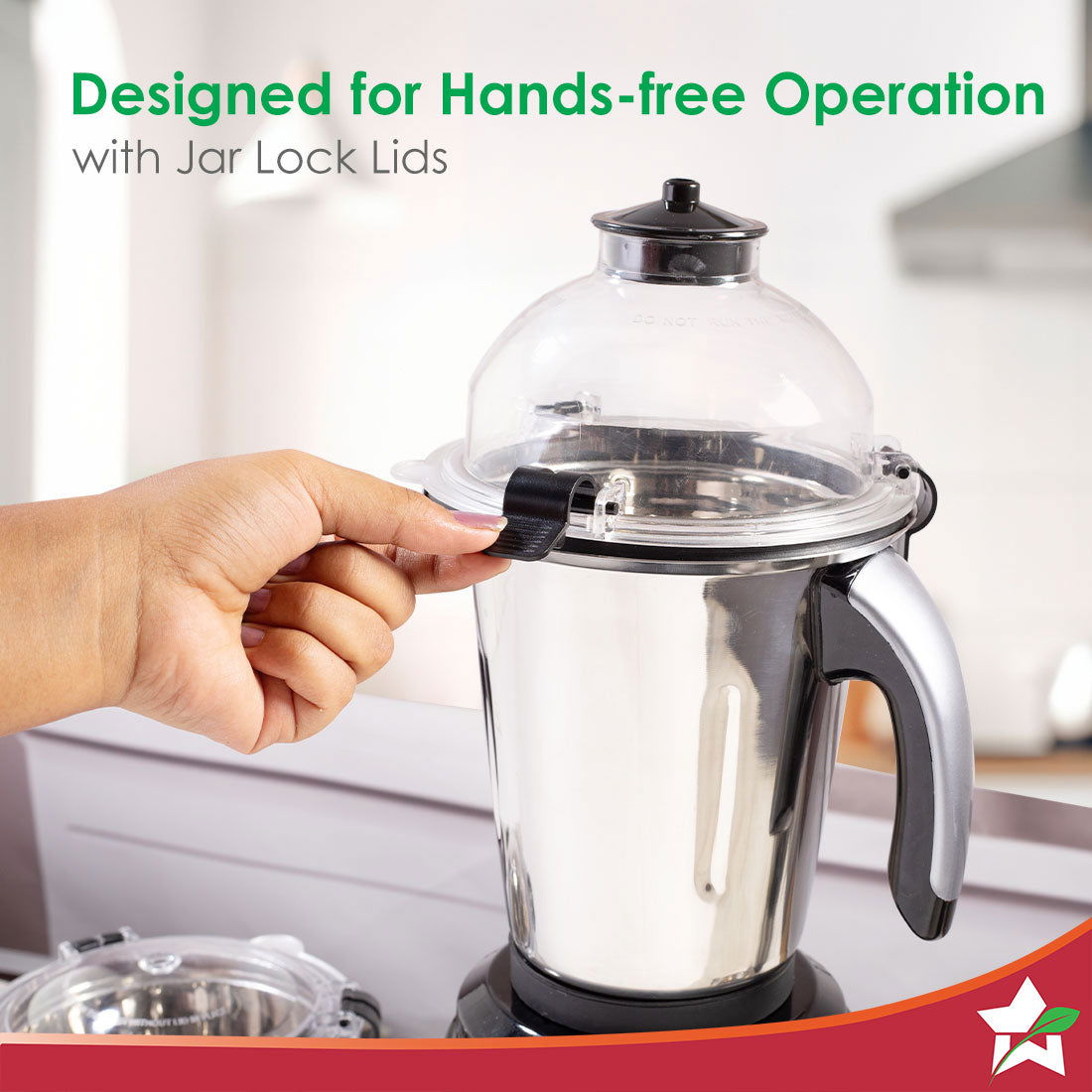 Wonderchef Galaxy Mixer Grinder 1000W | 100 Mins Non-Stop Grinding | 100% Copper Motor | Heavy Duty | Low Noise | Chutne