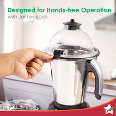 Wonderchef Galaxy Mixer Grinder 1000W | 100 Mins Non-Stop Grinding | 100% Copper Motor | Heavy Duty | Low Noise | Chutne