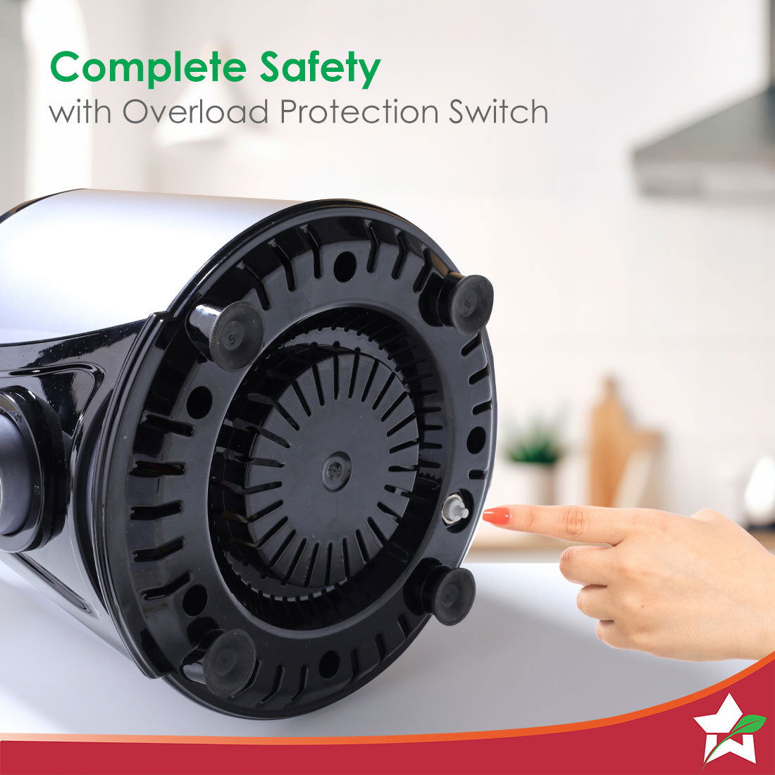Wonderchef Galaxy Mixer Grinder 1000W | 100 Mins Non-Stop Grinding | 100% Copper Motor | Heavy Duty | Low Noise | Chutne