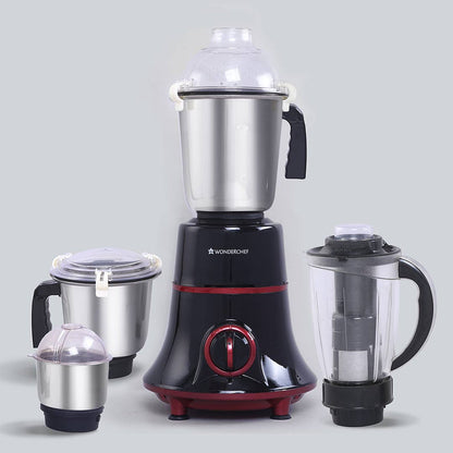 Glory Mixer Grinder, 750 W with 4 Stainless Steel Jars and Anti-rust Stainless Steel Blades, Ergonomic Handles, 5 Years Warranty on Motor