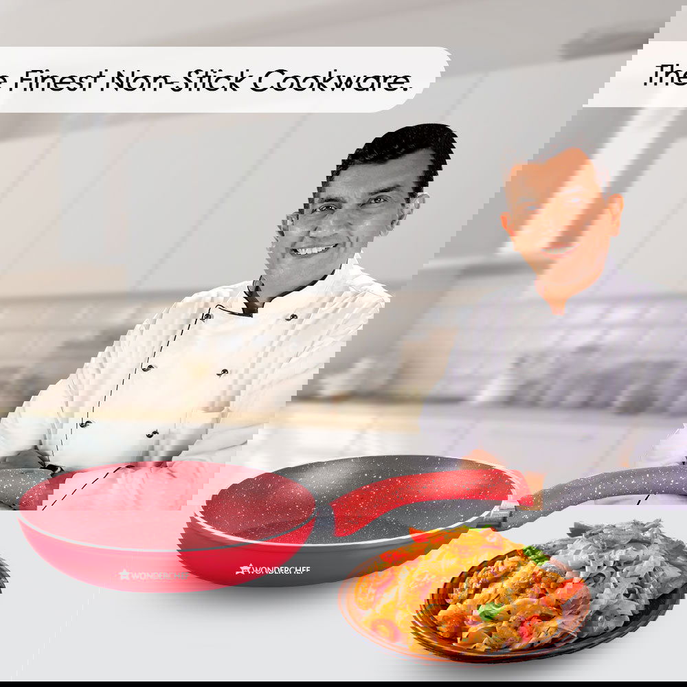 Granite 24 cm Non-Stick Fry Pan | 1.8 L | Purple | 5 Layer PFOA Free Non-stick Coating | Compatible on Hot Plate, Hobs, Gas Stove, Ceramic Plate and Induction cooktop | 2 Years Warranty