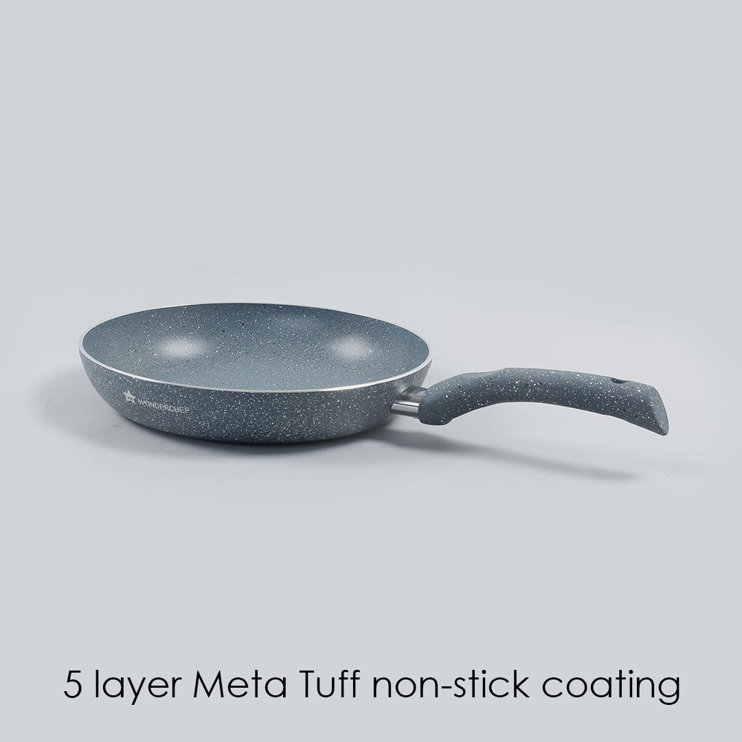 Granite 26 cm Non-Stick Fry Pan | 2 L | Grey | 5 Layer PFOA Free Non-Stick Coating | Compatible with Hot Plate, Hobs, Gas Stove, Ceramic Plate and Induction cooktop | 2 Years Warranty