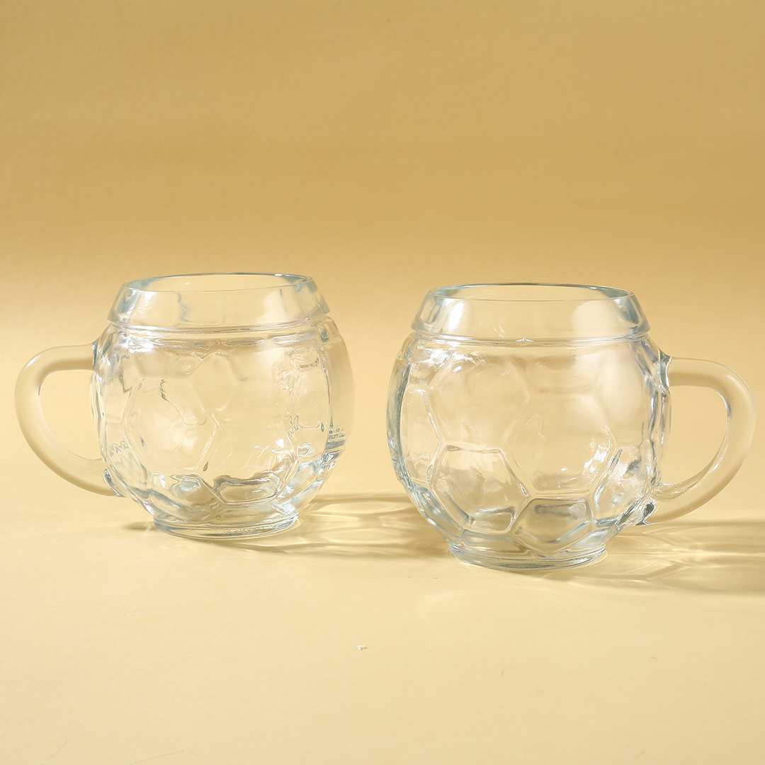 Modena Beer Mug Football 400 Ml (Set Of 2)