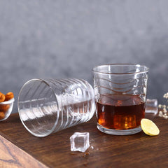 Modena Whiskey Glass Waves 285 Ml (Set Of 6)