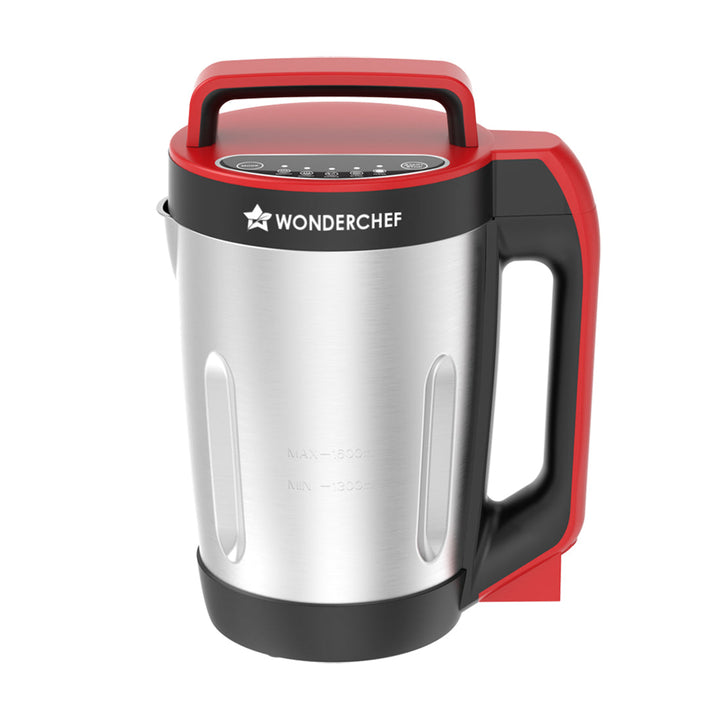 NEO Automatic Soup Maker | 1.6 Litre | 900W Heater | Stainless Steel Blades | Stainless Steel Jug | 5 Pre-Set Functions | Red | Black | Steel | One Touch Operation | Touch Control Panel | 30 Minute Cook Time | 2 Years Warranty