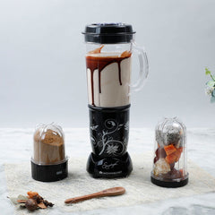 Wonderchef Nutri-blend 300W Mixer Grinder, Blender with 3 Unbreakable Jars in Black, Suitable for USA and Canada Only, S