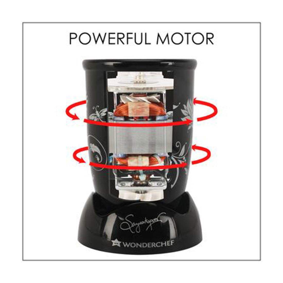 Wonderchef Nutri-blend 300W Mixer Grinder, Blender with 3 Unbreakable Jars in Black, Suitable for USA and Canada Only, S
