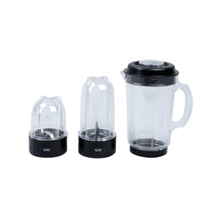Wonderchef Nutri-blend 300W Mixer Grinder, Blender with 3 Unbreakable Jars in Black, Suitable for USA and Canada Only, S