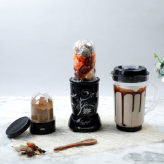Wonderchef Nutri-blend 300W Mixer Grinder, Blender with 3 Unbreakable Jars in Black, Suitable for USA and Canada Only, S