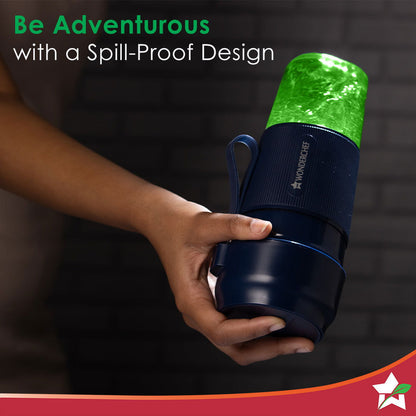 Nutri-Cup Portable Blender | USB Charging | Smoothie maker | SS Blades | Battery Operated Rechargeable Blender | 300ml | Compact Size | Blue