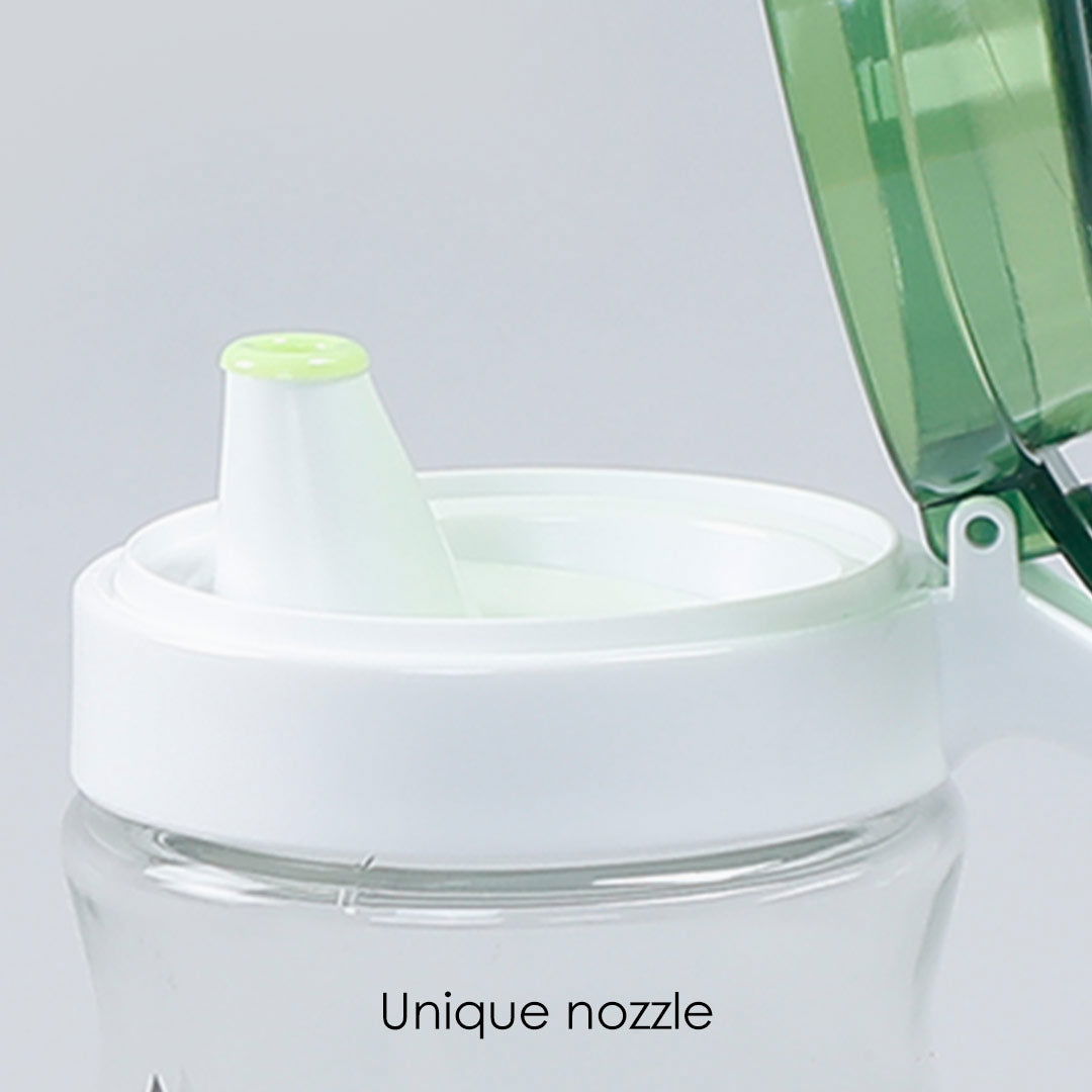 Wonderchef Oil Pourer Glass Bottle for Kitchen, Transparent Oil Pourer and Holder with Green Lid, Accurate Pouring witho