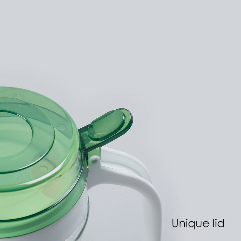 Wonderchef Oil Pourer Glass Bottle for Kitchen, Transparent Oil Pourer and Holder with Green Lid, Accurate Pouring witho