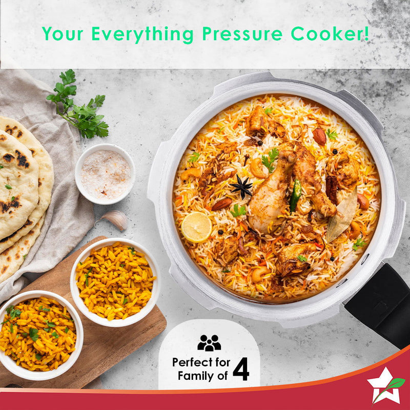 Outer Lid Ultima 3L Pressure Cooker, 3.25 mm Heavy Encapsulated Bottom, Bakelite Handles for Durability, Induction Friendly (Aluminium , Silver)