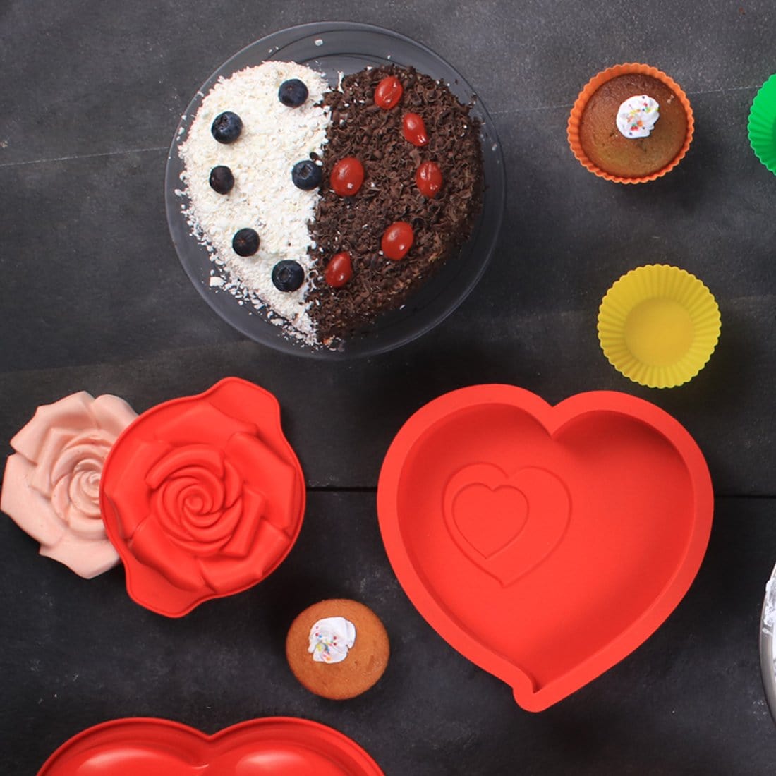 Wonderchef Pavoni Platinum silicone Cuore Heart Shaped Cake Mould