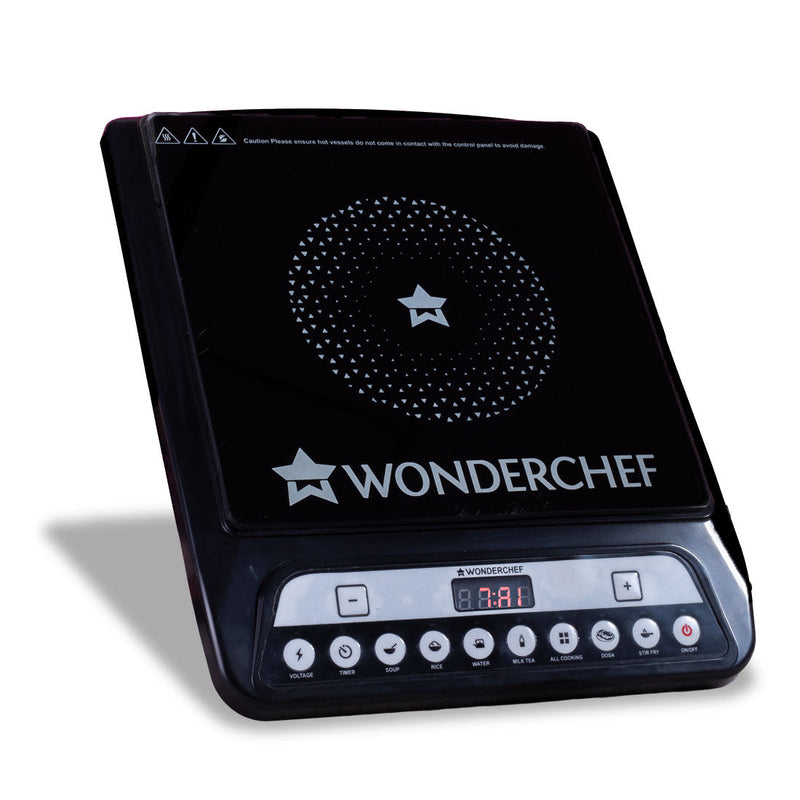 Wonderchef Power 1400W Induction Cooktop with 11 Preset Functions, Push Touch Control Button Induction Cooktop, 2 Years 