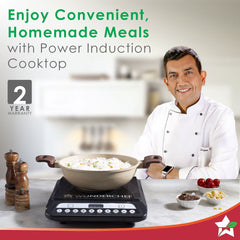 Wonderchef Power 1400W Induction Cooktop with 11 Preset Functions, Push Touch Control Button Induction Cooktop, 2 Years 