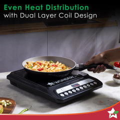 Wonderchef Power 1400W Induction Cooktop with 11 Preset Functions, Push Touch Control Button Induction Cooktop, 2 Years 