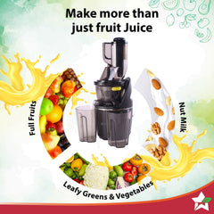 Regalia Full Fruit Cold Press Slow Juicer | 55 RPM Slow Juicer Retains Higher Nutrients | 240W powerful DC motor | Easy to Clean | 5-Year Motor Warranty